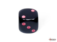 Load image into Gallery viewer, Chessex - Opaque 12mm D6 Dice Block - Black/Pink

