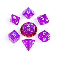 Fanroll - 10mm Mini Polyhedral Dice set - Stardust Purple