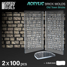 Acrylic Brick Moulds - Old Town Bricks (Pack x2)