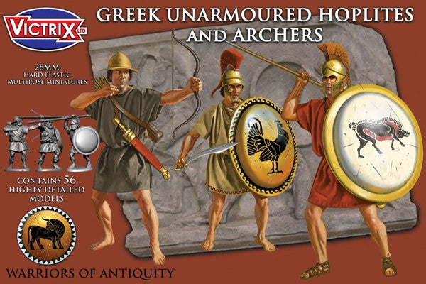 Greek Unarmoured Hoplites and archers 28mm