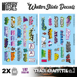 Waterslide Decals - Train Graffiti  Vol.2 - 1/87 scale HO