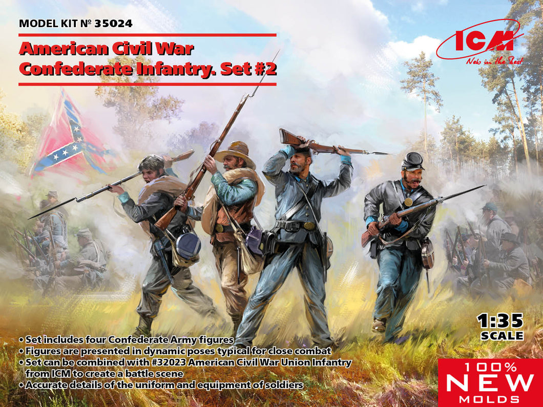 American Civil War Confederate Infantry Set #2 1:35