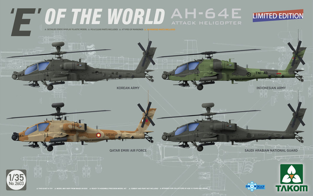 'E' of the World AH-64E Attack Helicopter | Limited Edition 1:35