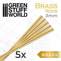 Round Brass Rods 3mm PACKx5