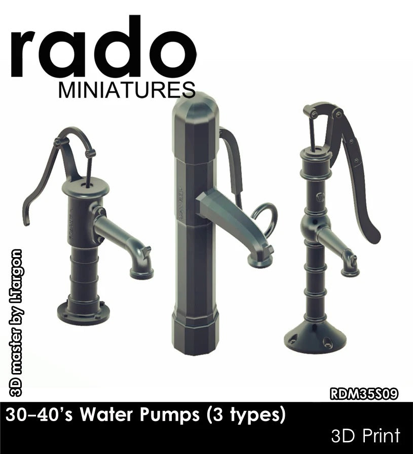 30s-40s Water Pumps (3 Types) 1:35 (Resin)