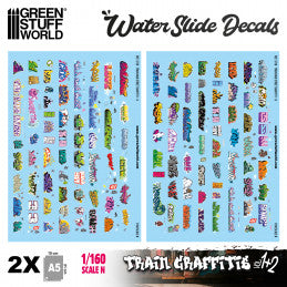 Waterslide Decals - Train Graffiti  Vol.1&2 - 1/160 scale