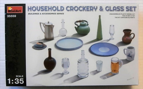Household Crockery & Glass Set 1:35 Scale