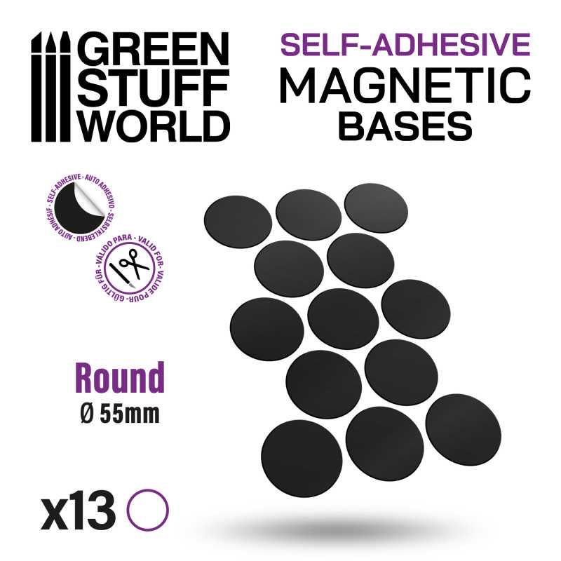 Round Magnetic Bases SELF-ADHESIVE - 55mm