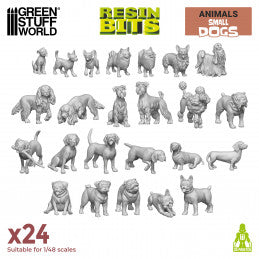 Resin Bits - Small Dogs 1/48 scale