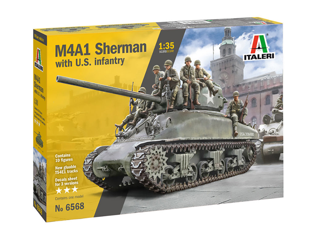 M4A1 Sherman with 7 Infantry 1:35