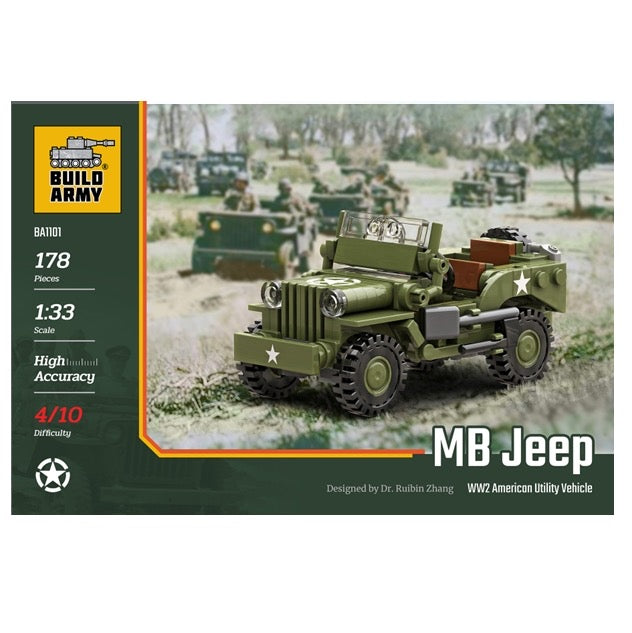 MB Jeep WWII American Utility Vehicle (Build Army Bricks)