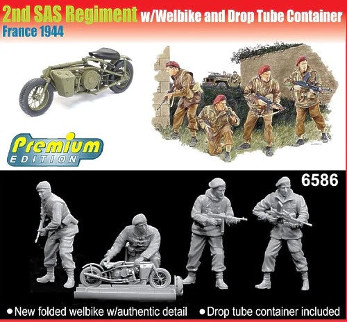2nd SAS Regiment w/Welbike and Drop Tube Container (France 1944) Premium Ed. 1:35