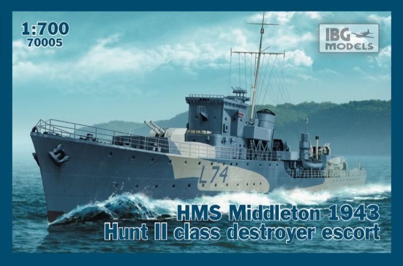 HMS Middleton 1943 Hunt II class destroyer escort 1:700