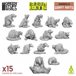 Resin Bits - Giant Rats 1/48 scale