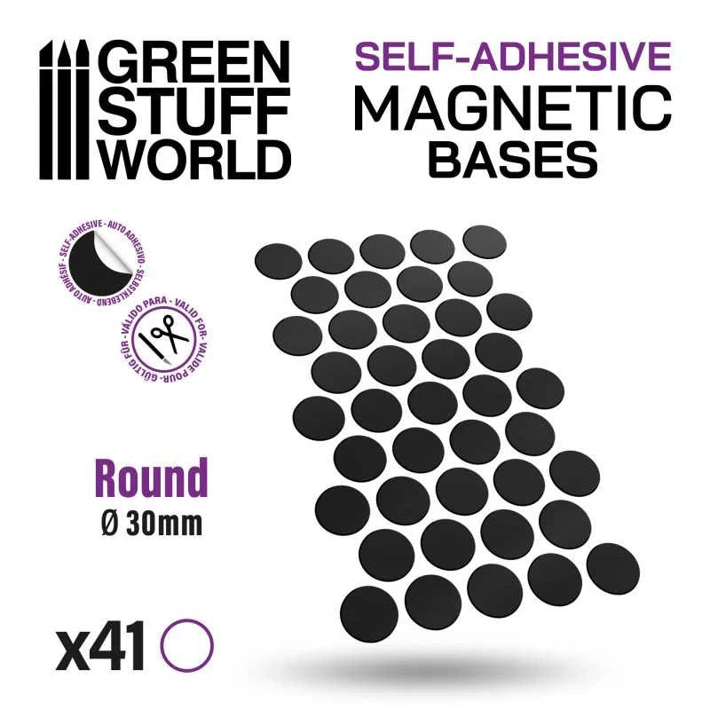 Round Magnetic Bases SELF-ADHESIVE - 30mm