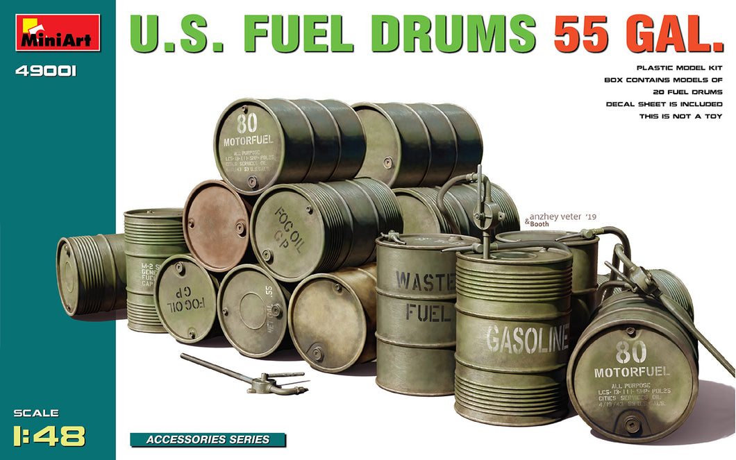 US Fuel Drums 55 Gal. 1:48 scale