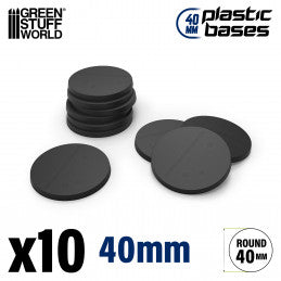 Plastic Bases - Round 40mm - Hollow BLACK