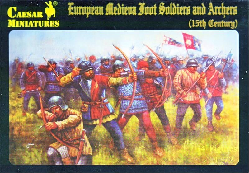European Medieval Foot Soldiers and Archers (15th Century) 1:72 Caesar Miniatures