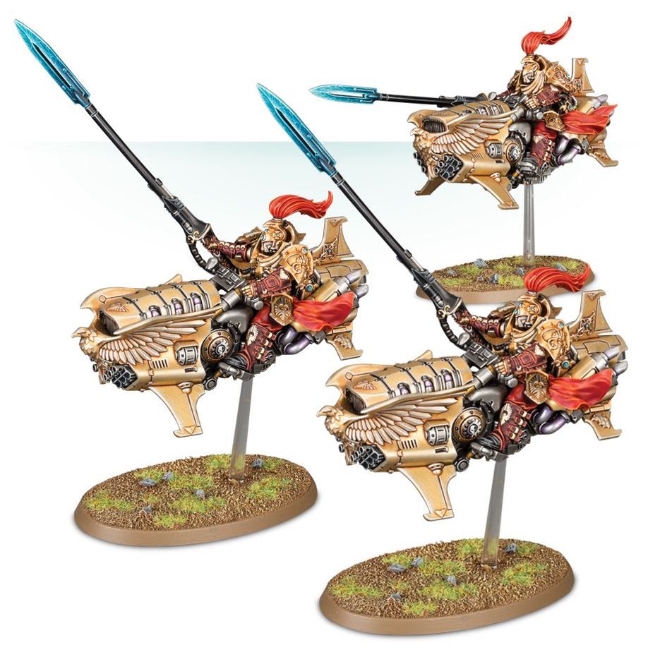 ADEPTUS CUSTODES: Vertus Praetors/Shield-Captain on Dawneagle Jetbike