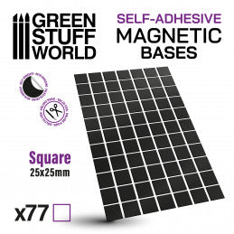 Square Magnetic Bases SELF-ADHESIVE - 25x25mm