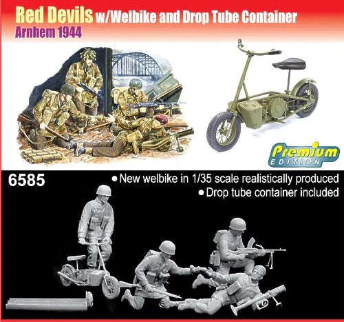 Red Devils w/Welbike and Drop Tube Container (Arnhem 1944) Premium Ed. 1:35