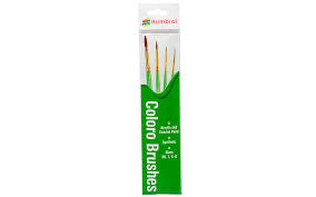 Humbrol Coloro 4-Brush Set Sizes 00, 1, 4, 8.