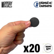 Load image into Gallery viewer, Plastic Bases - Round 32mm - Hollow BLACK
