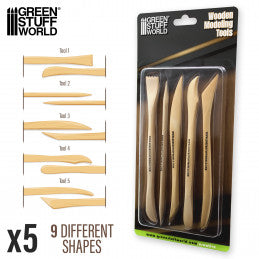 Wooden Modelling Tools x5