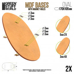 MDF Oval Bases - 170x105 (Packed 2)
