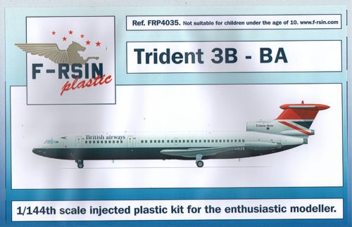 Hawker-Siddeley Trident 3B - British Airways - laser-printed decals with white silk-screened registrations 1:144