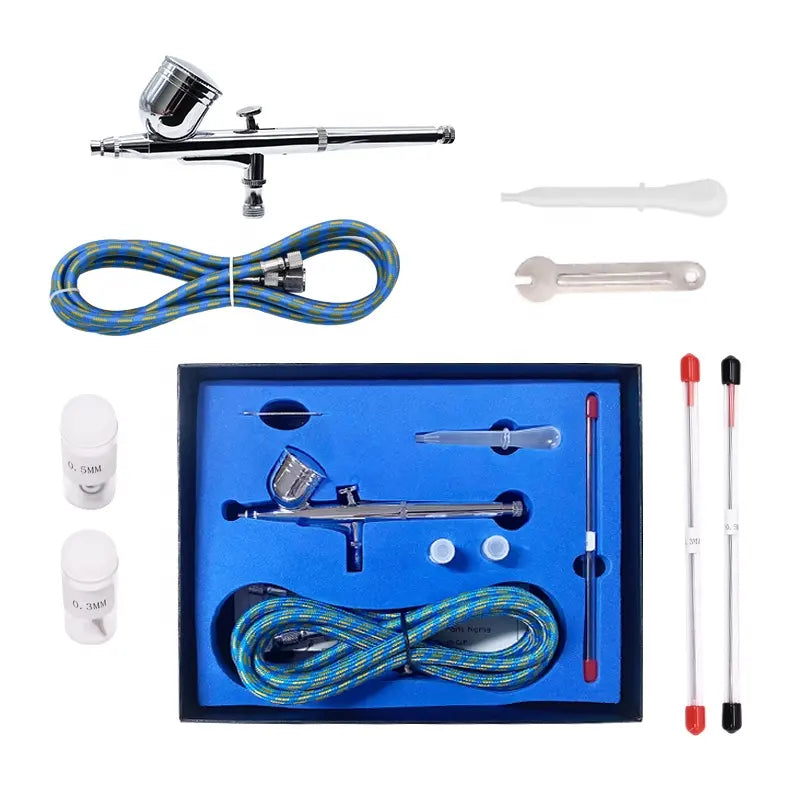 Airbrush Set with 3 needles and cups (0.3, 0.4 and 0.5mm nozzles)