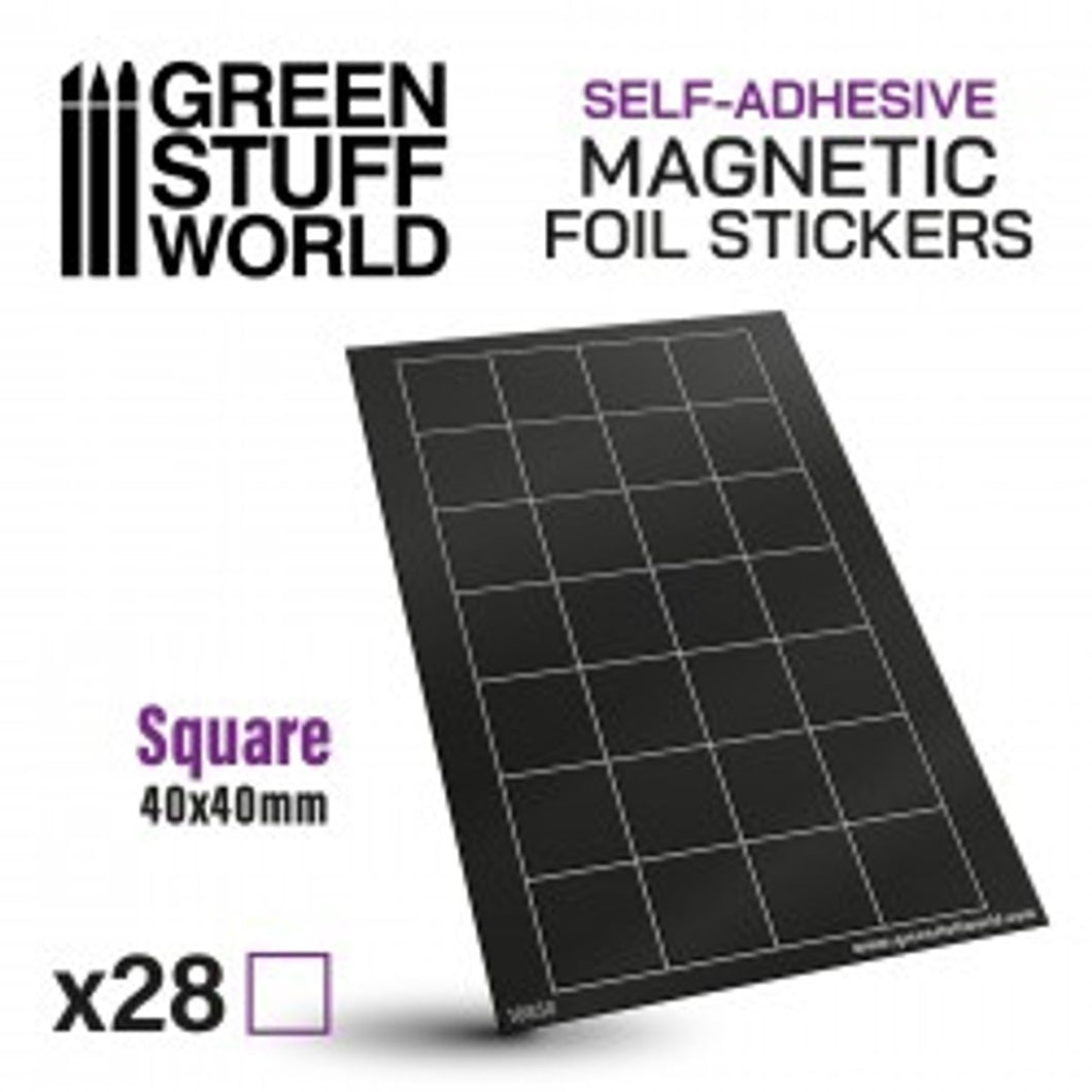 Square Magnetic Bases SELF-ADHESIVE - 40x40mm