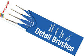 Humbrol Detail Sable Hair 4-Brush Set Sizes 00, 0, 1, 2.