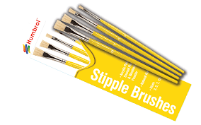 Humbrol Stipple 4-Brush Set Sizes 3, 5, 7, 10.