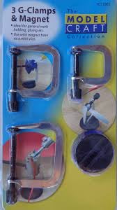 Modelcraft 3 G-Clamps & Magnet