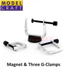 Load image into Gallery viewer, Modelcraft 3 G-Clamps &amp; Magnet
