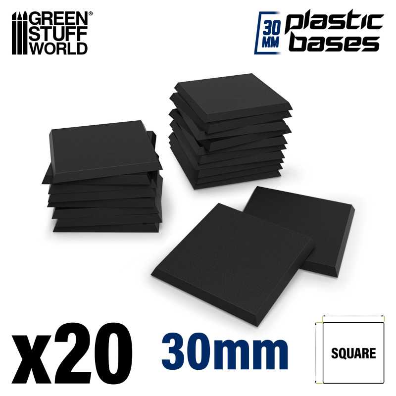 Hollow Plastic Bases - Square 30 mm BLACK