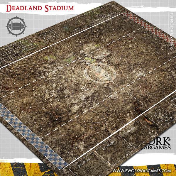 PVC Mat: Deadland Stadium 2,4` × 3' (73x92cm) - Blood Bowl