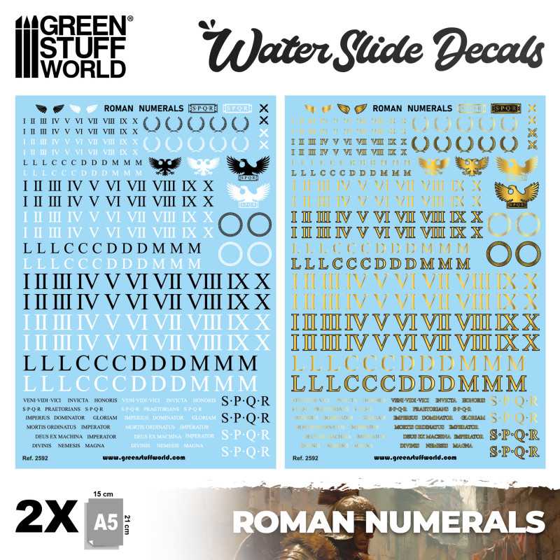 Waterslide Decals - Roman Numerals