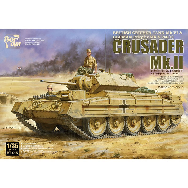 Crusader MkII, British Cruiser Tank MK.VI & German Pzkpfw.Mk V746(e) 1:35
