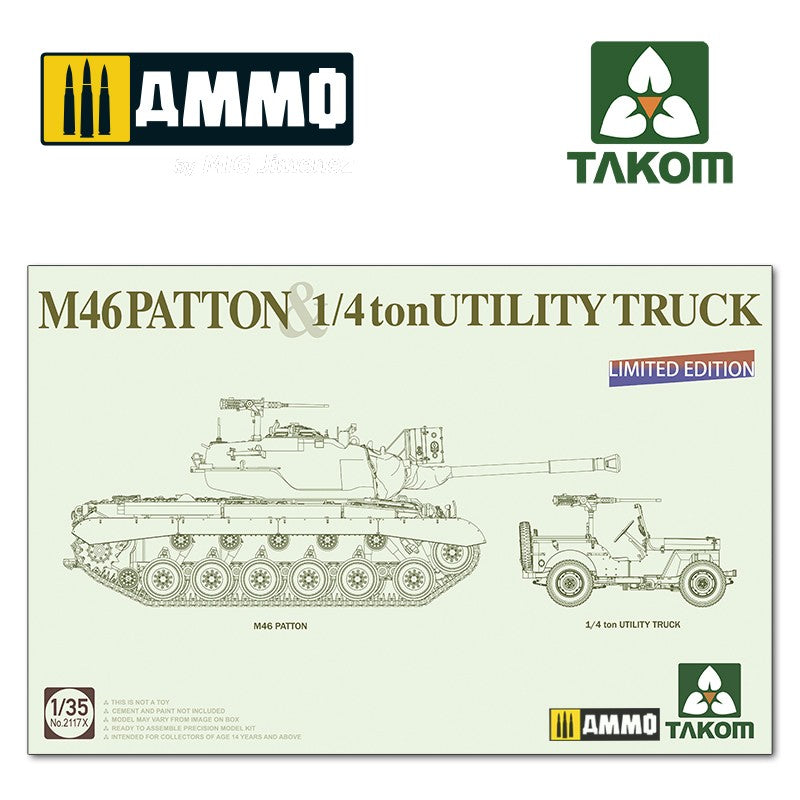 US Medium Tank M46 Patton + 1/4 ton Utility Truck 1:35