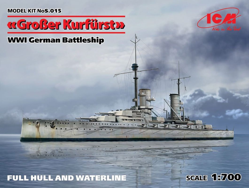 Grober Kurfürst WWI German Battleship 1:700