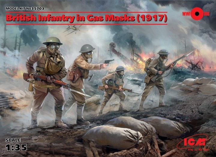 British Infantry in Gas Masks 1:35