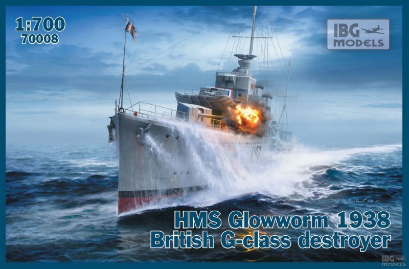 HMS Glowworm 1938 British G-Class Destroyer 1:700