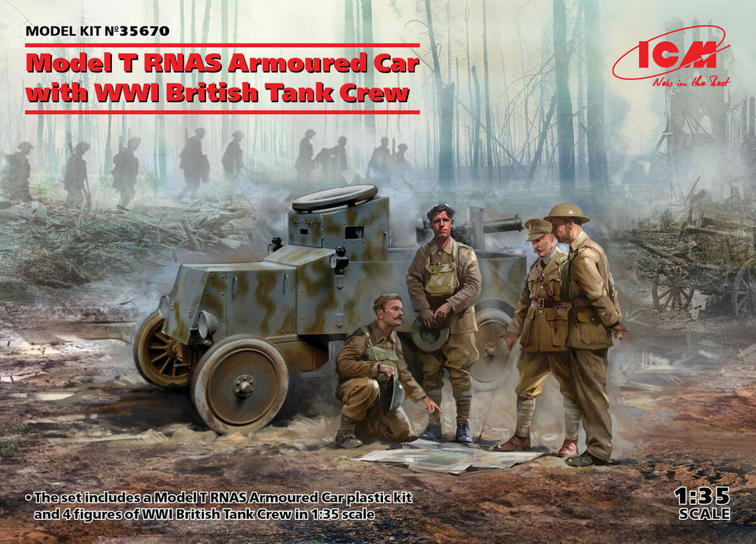 Model T RNAS Armoured Car with WWI British Tank Crew 1:35