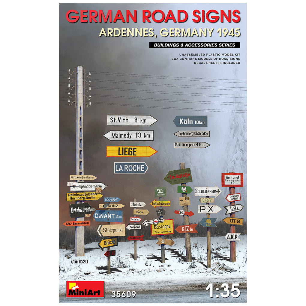 German Road Signs WWII (Ardennes, 1945) 1:35
