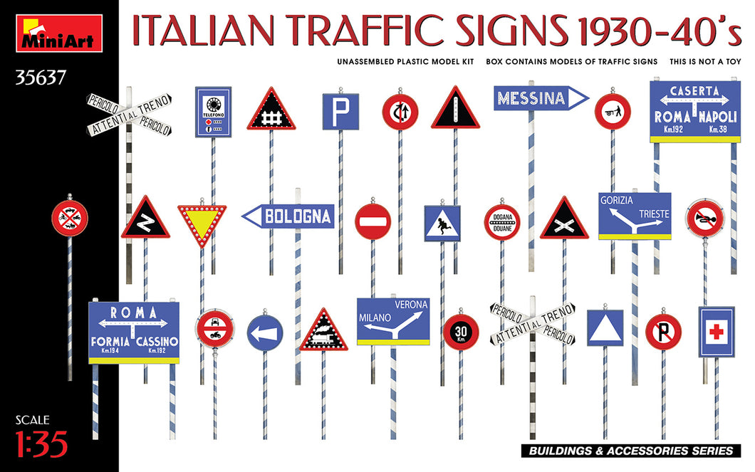 Traffic Signs. Italy 1930s-40s 1:35