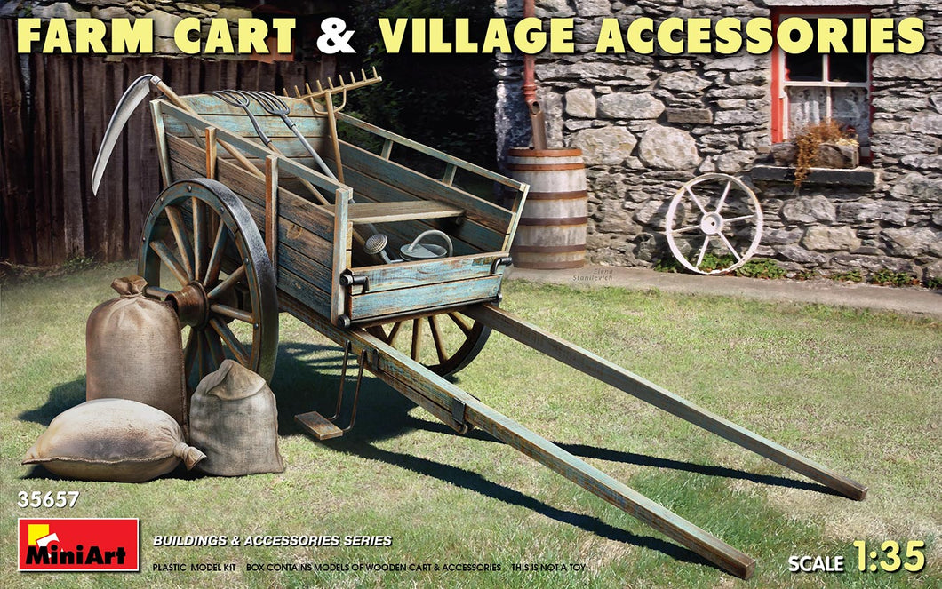 Farm Cart with Village Accessories 1:35