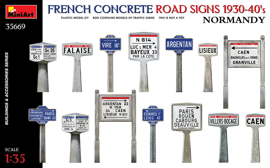 French Concrete Road Signs 1930-40’s Normandy 1:35 Scale