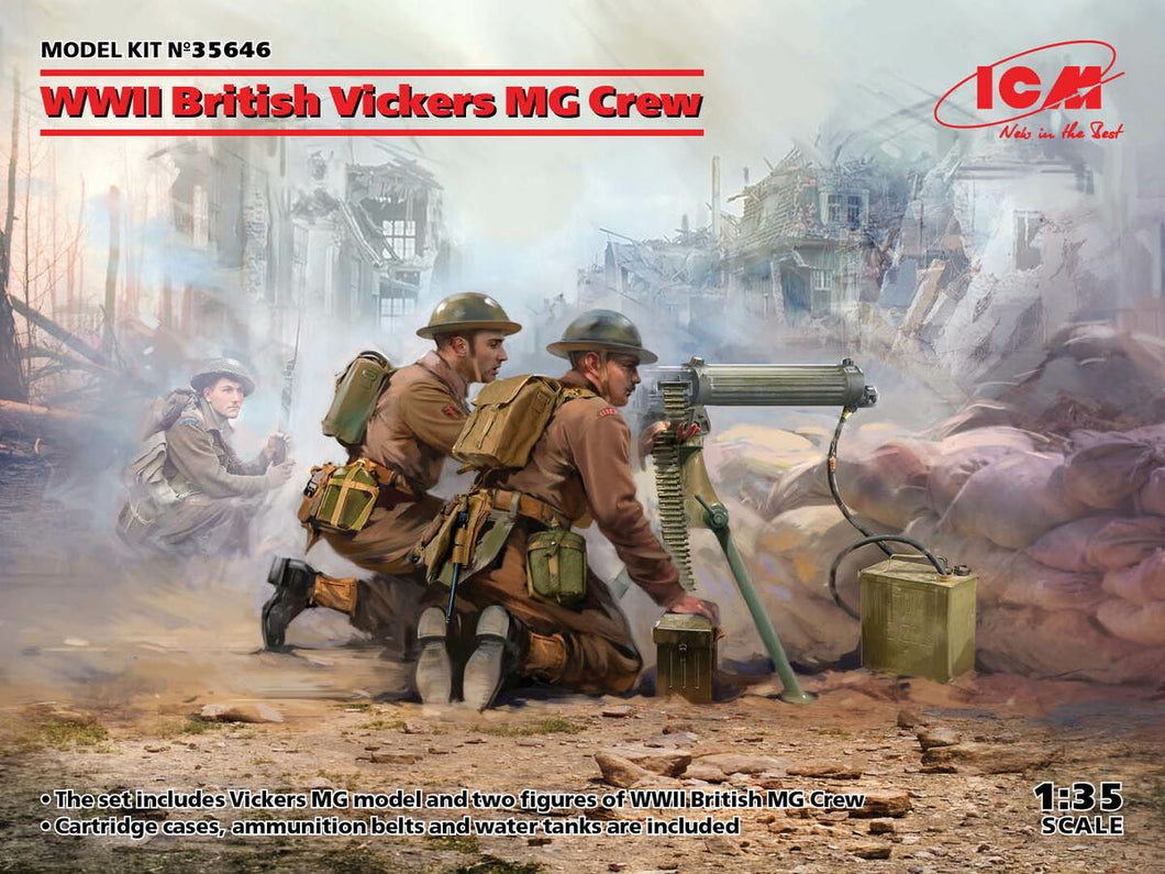 WWI British Vickers Crew 1:35 (Vickers MG & 2 figures)